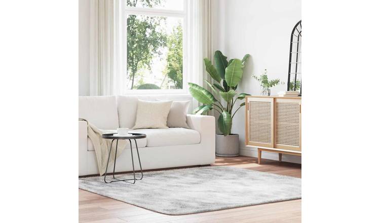 Walplus Navarra Polyester Rug - Silver Grey - 200 x 200cm