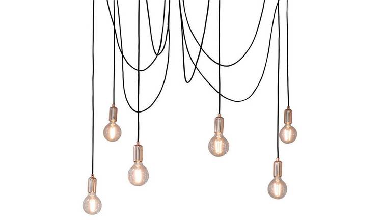 Loops Direct Steel 6-Light Ceiling Pendant - Copper