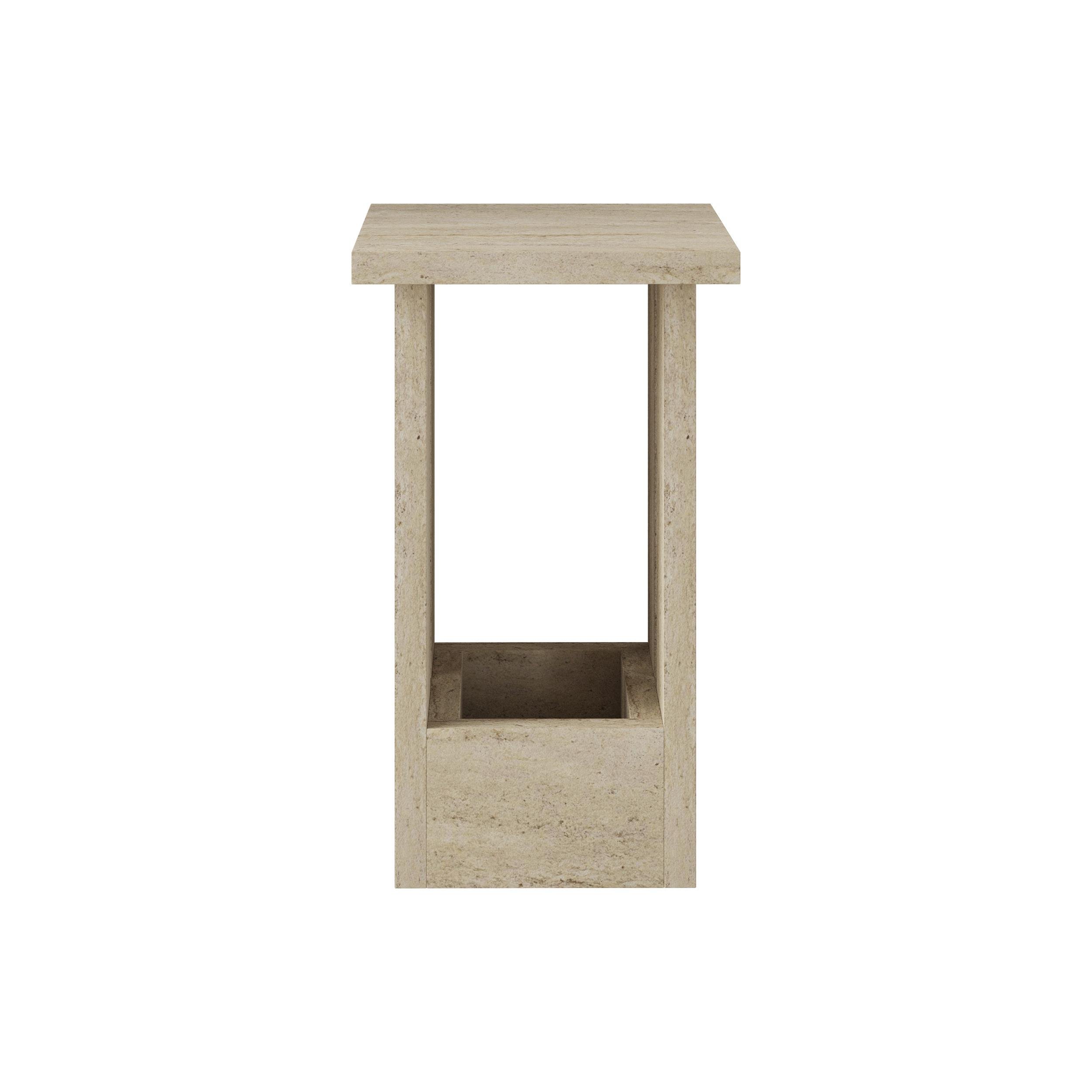 Decortie Tasos Melamine Particleboard Side Table - Stone - Image 2