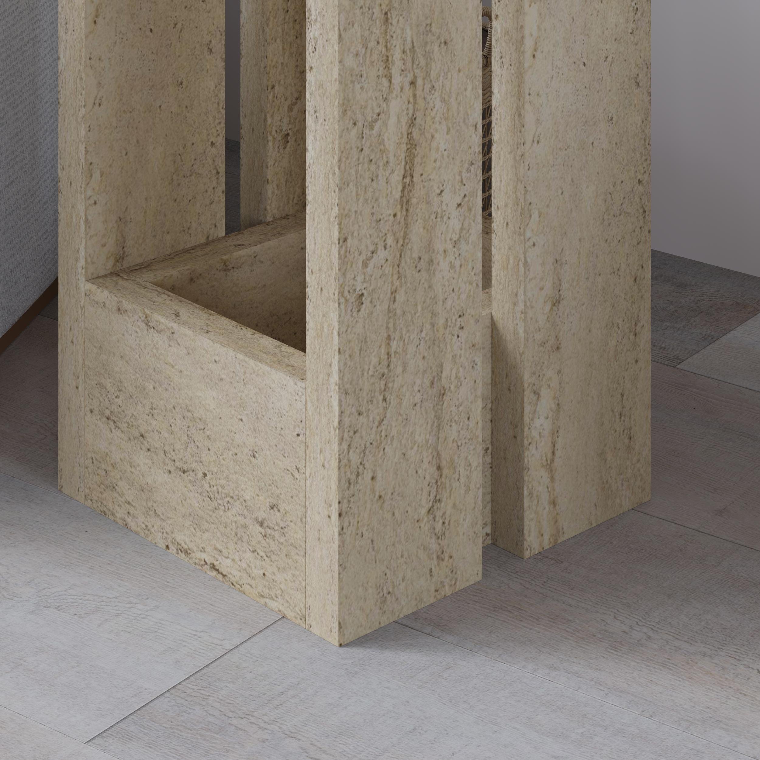 Decortie Tasos Melamine Particleboard Side Table - Stone - Image 4