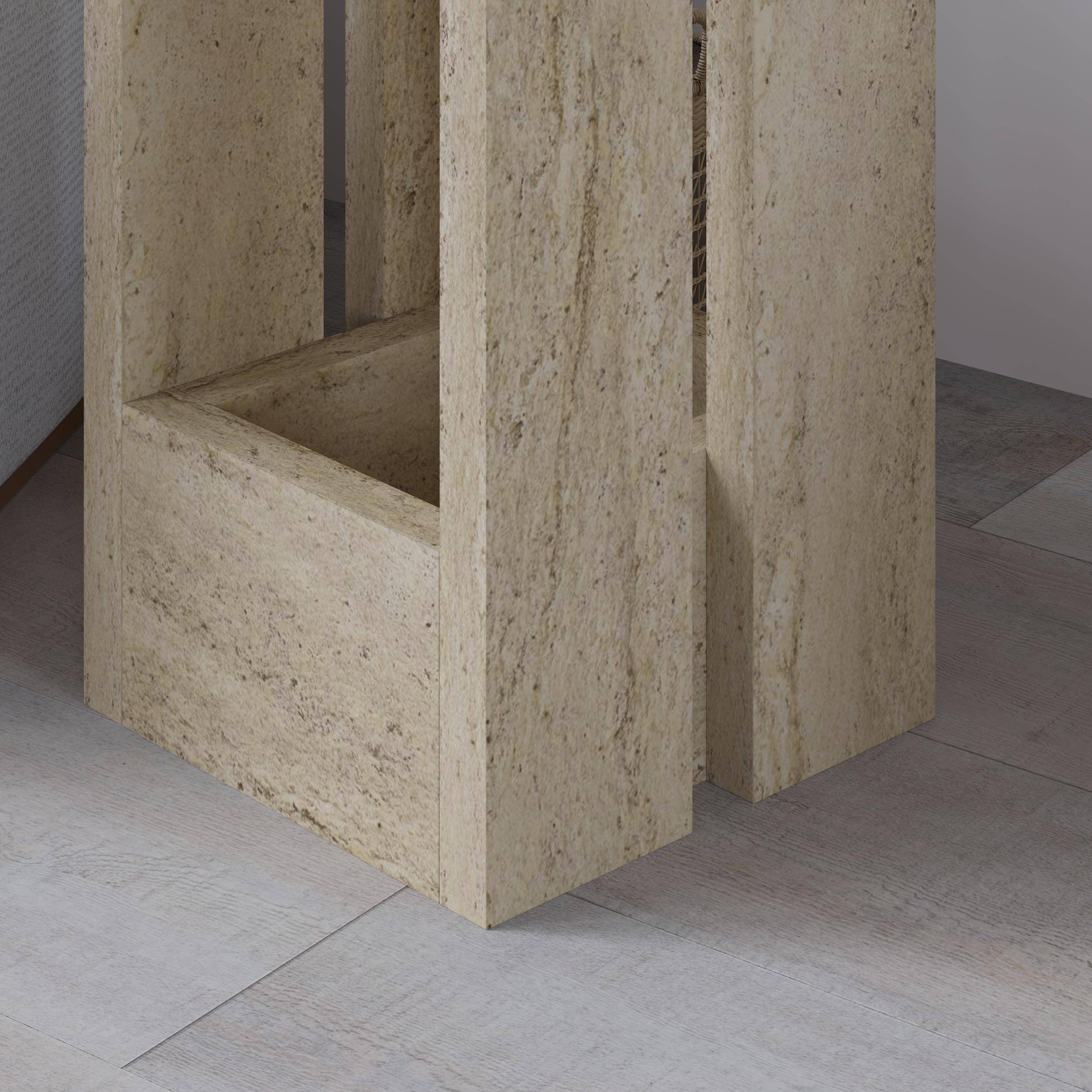 Decortie Tasos Melamine Particleboard Side Table - Stone - Image 4