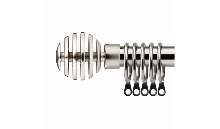 New Edge Blinds 16-19mm Silver Genva Extendable Curtain Pole - 160cm - 300cm