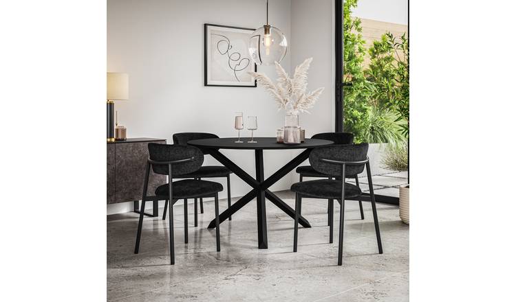 Furniture Online Malvern Black Dining Table & 4 Myla Black Chairs