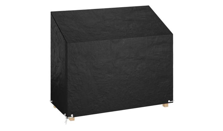 Walplus Polyethylene 8 Eyelets Garden Bench Cover - Black - 160 x 70 x 70/88 cm
