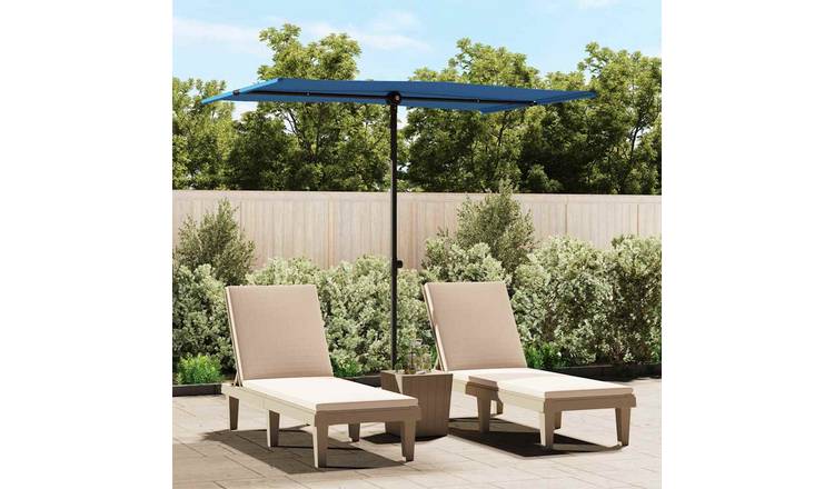 Walplus Polyester Garden Parasol - Azure Blue - 200 x 150 cm