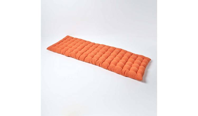 Homescapes Cotton Bench Cushion 3 Seater - Burnt Orange