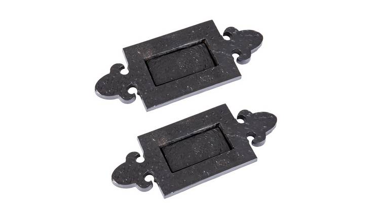 Hammer & Tongs Fleur De Lis Letter Plate - Black - Pack of 2