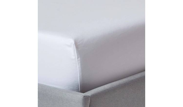 Homescapes Egyptian Cotton White Sateen Fitted Sheet - King Size