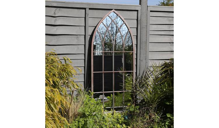 Charles Bentley Decorative Large Outdoor Arch Mirror - Grey