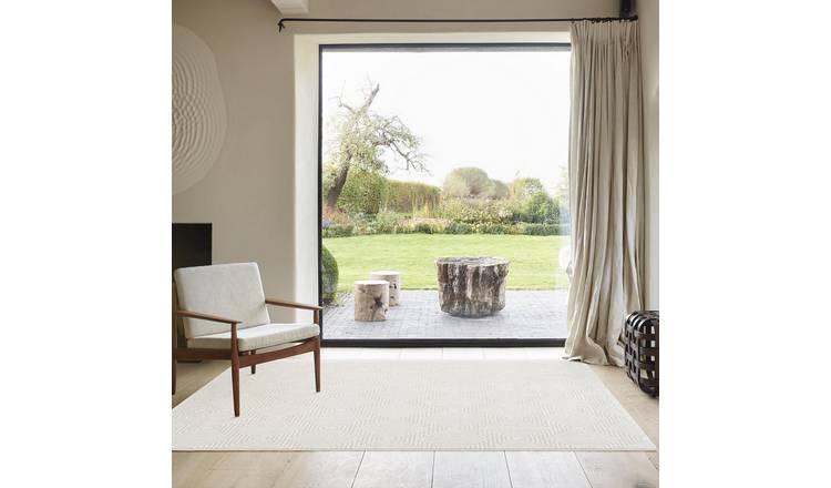 Mega Flooring White Modern Geometric Rug - 160 x 230cm