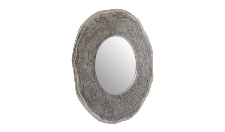 Orsina Silva Large Oak Effect Wall Mirror – Silver