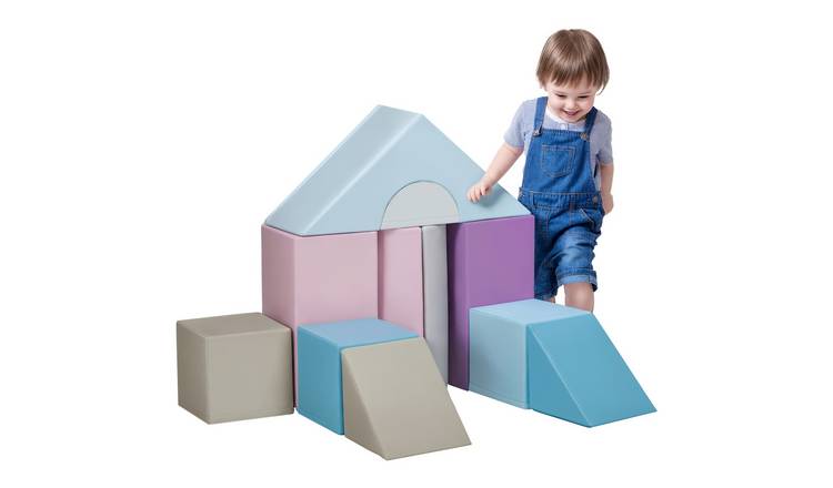 HOMCOM 11 Piece Foam Climb Crawl Kids Soft Play Set - Blue