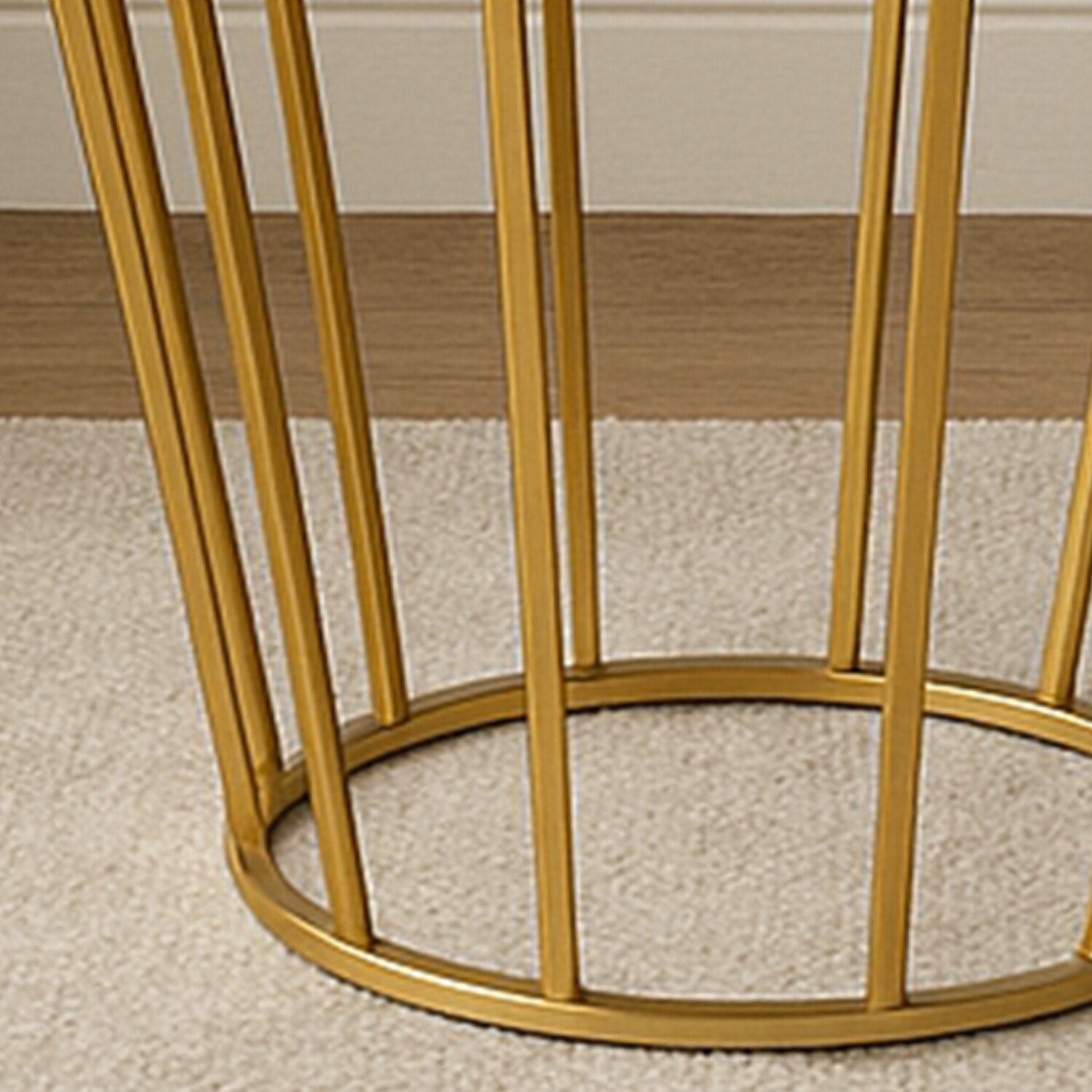 Orsina Jaipur Velvet Finish Stool - Black & Gold - Image 3