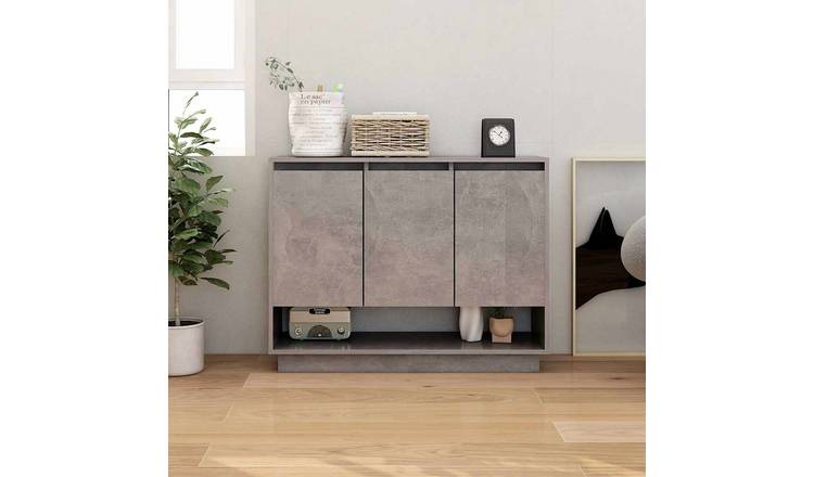 Walplus Engineered Wood Sideboard - Concrete Grey - 97 x 31 x 75 cm