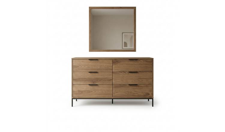 Decortie Mars Wood-Effect Frame Wall Mirror - Dark Oak