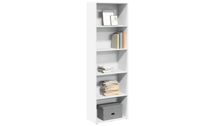 Walplus Engineered Wood Bookcase - White - 60 x 30 x 189 cm
