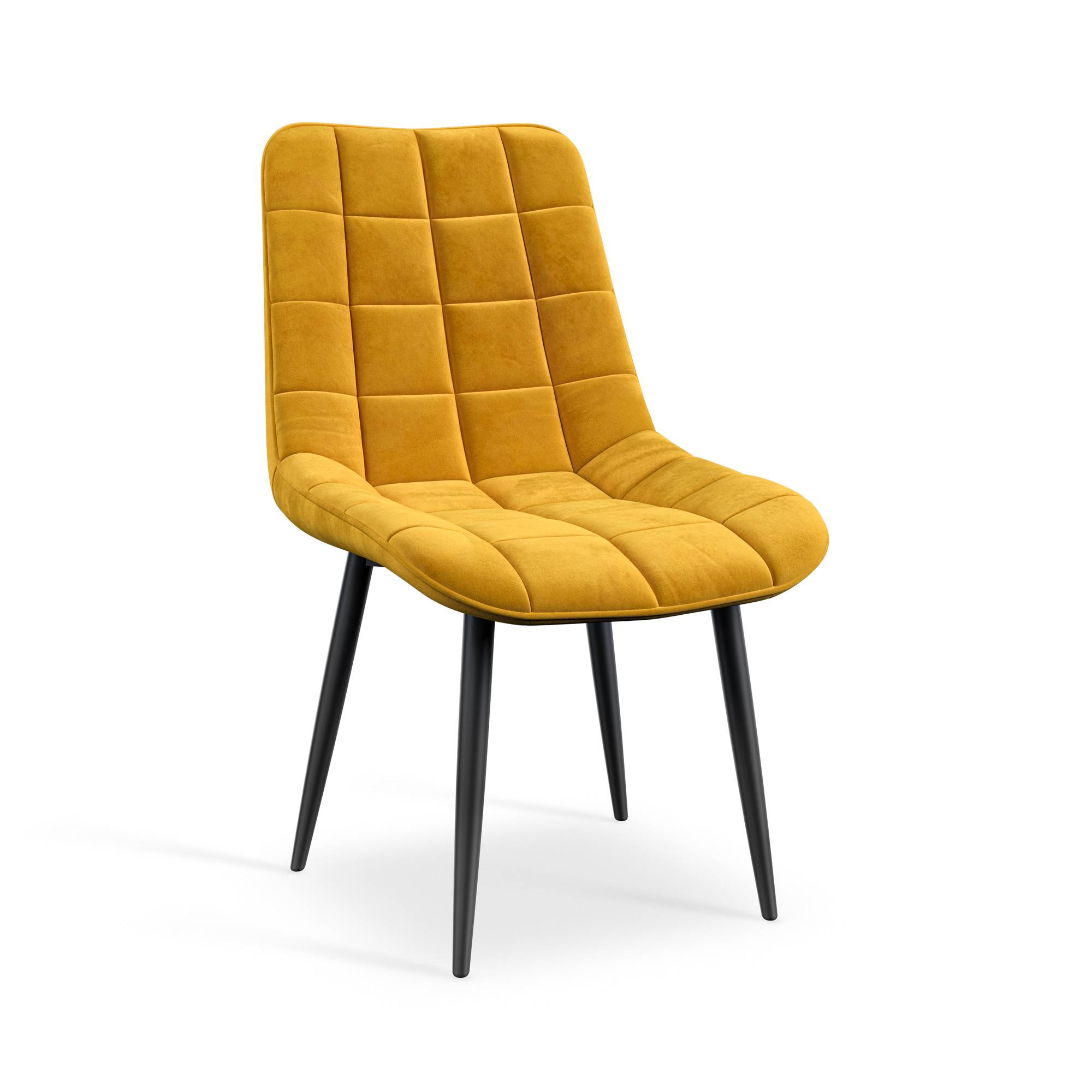 Furniture Online Nova Set Of 8 Velvet Dining Chair – Mustard - Image 1