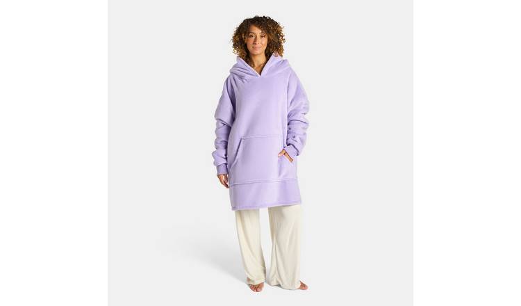 OHS Coral Fleece Hoodie Blanket - One Size - Lilac