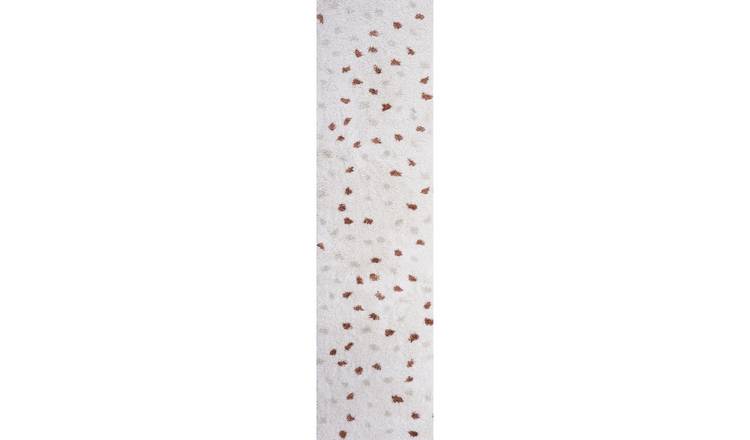 The Rugs Terracotta Moodi Spot Shaggy Runner Rug - 80 x 300cm