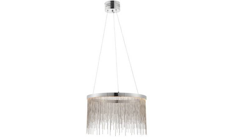 Loops Direct Steel LED Ring Pendant Light - Chrome and Silver