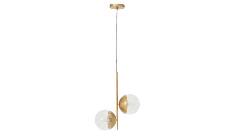 Orsina Revive Pendant Light With Two Glass Shades - Gold