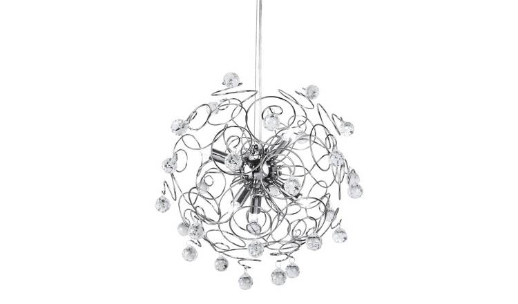 Orsina Hiram Crystal Pendant Light - Chrome