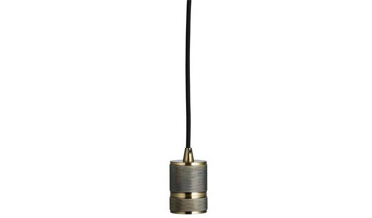 Loops Direct Steel Ceiling Pendant Light - Antique Brass