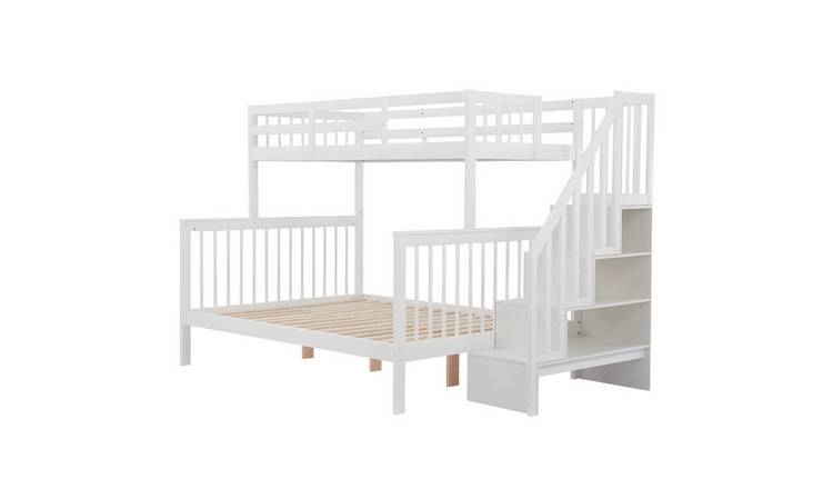 Noa & Nani Mila Triple Bunk Bed with Storage Staircase - White
