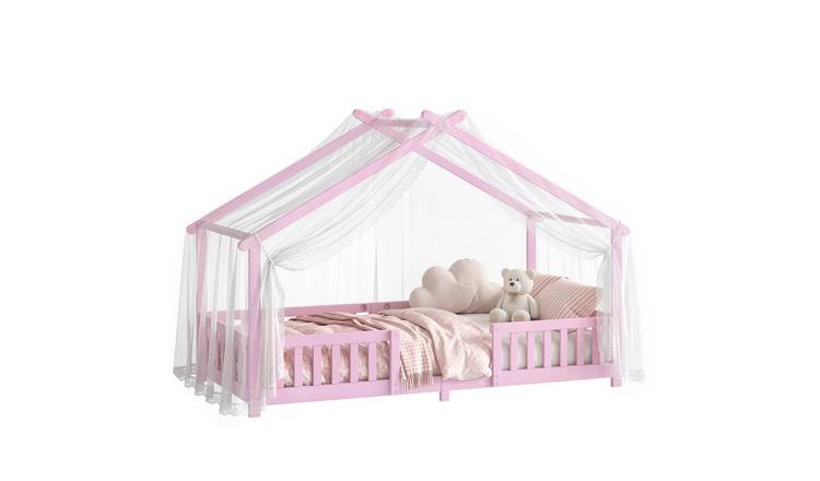 AIYAPLAY 4-14 Years Pine House-Shaped Kids Single Bed Frame