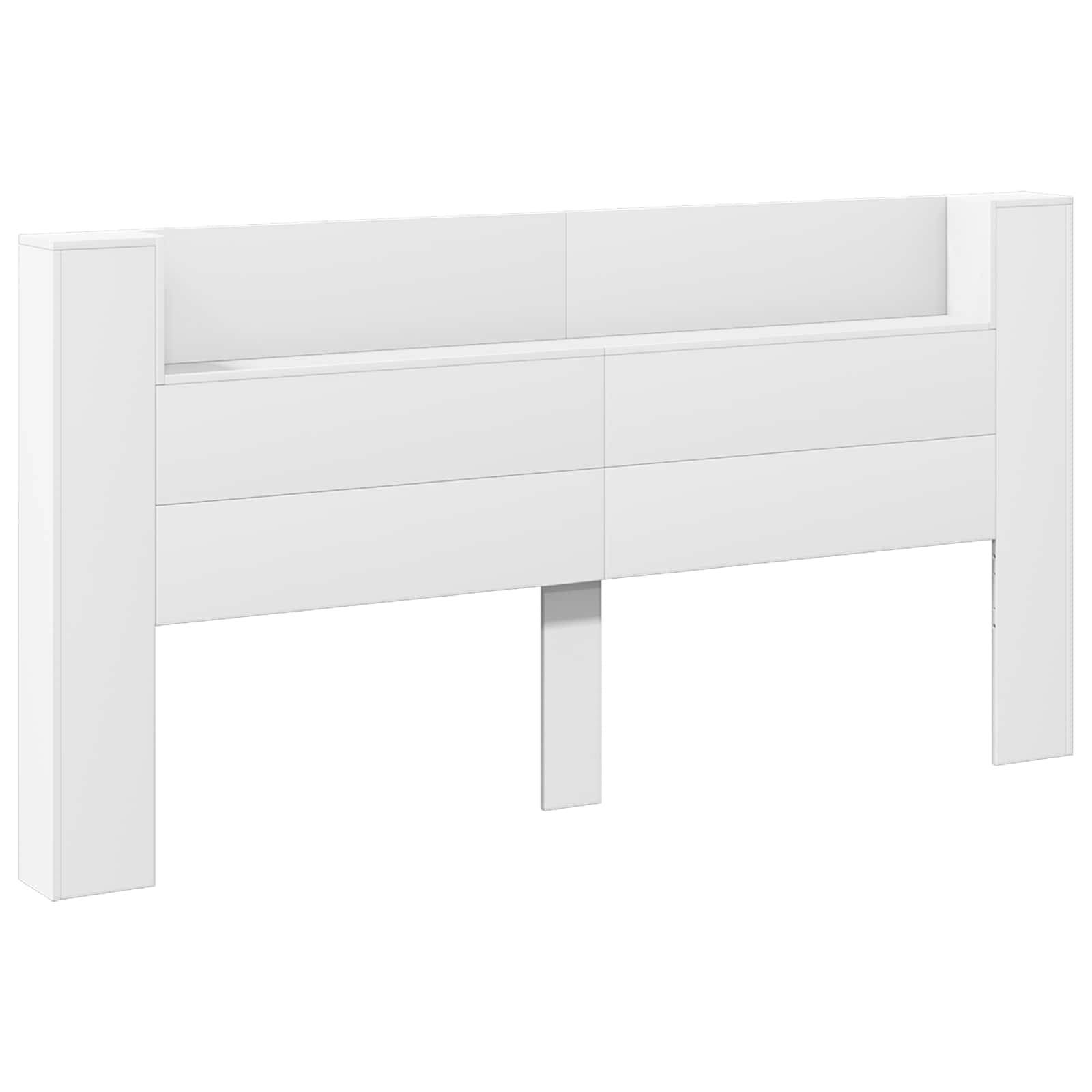 Walplus Engineered Wood LED Storage Headboard - White - 200 x 16.5 x 103.5 cm - Image 2