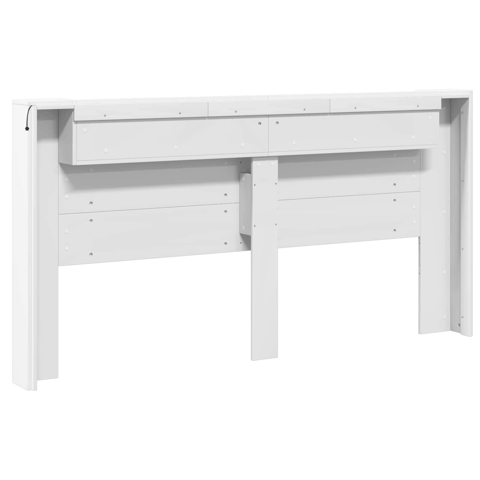 Walplus Engineered Wood LED Storage Headboard - White - 200 x 16.5 x 103.5 cm - Image 7