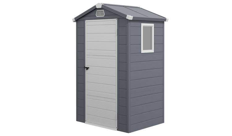 Outsunny Garden Shed with Foundation Kit Outdoor Storage - Grey