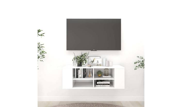 Walplus Engineered Wood TV Cabinet - White - 102 x 35 x 35 cm