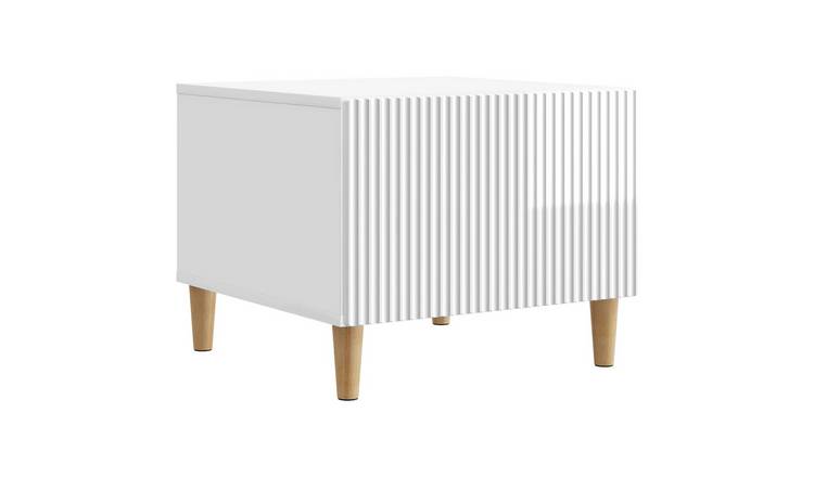 Walplus Engineered Wood Coffee Table - High gloss white - 49 x 50 x 40 cm