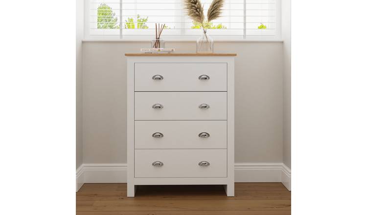 GFW Lancaster 4 Drawer Chest - White