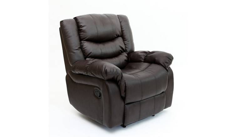 Furniture Online Seattle Manual Recliner Bonded Leather Chair - Brown