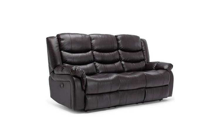 Furniture Online Seattle Electric Recliner 3 Seater Leather Sofa – Brown
