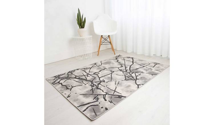 Mega Flooring Grey Modern Abstract Rug - 80 x 150cm