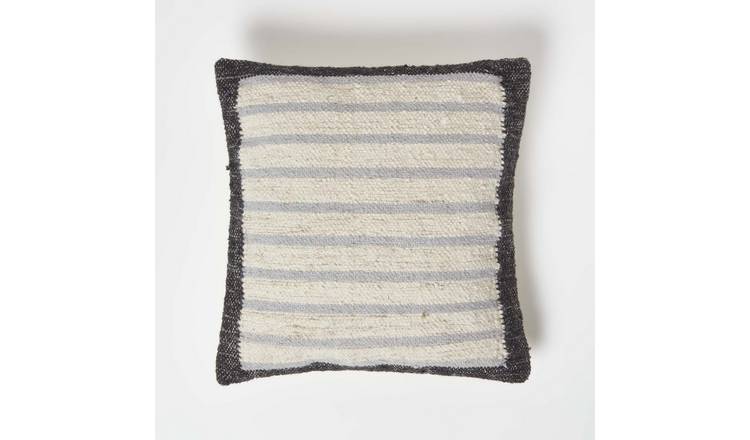 Homescapes Cream Veria Handwoven Kilim Cushion