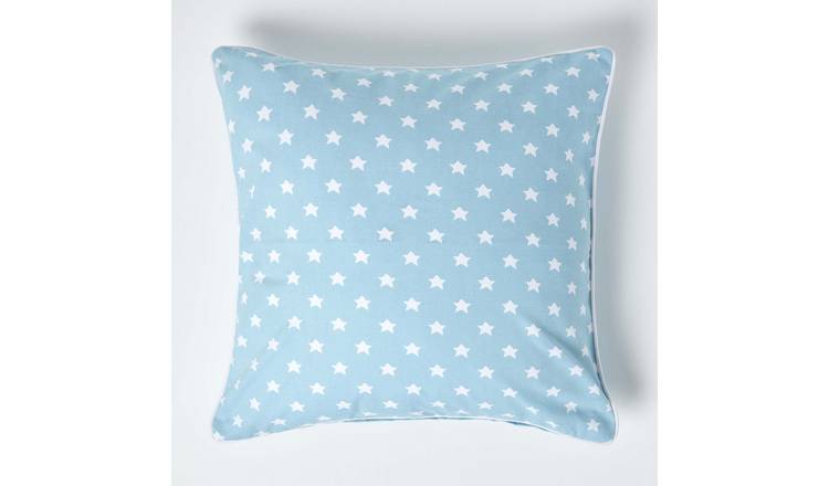 Homescapes Blue Cotton Stars Cushion Cover - 60 x 60 cm