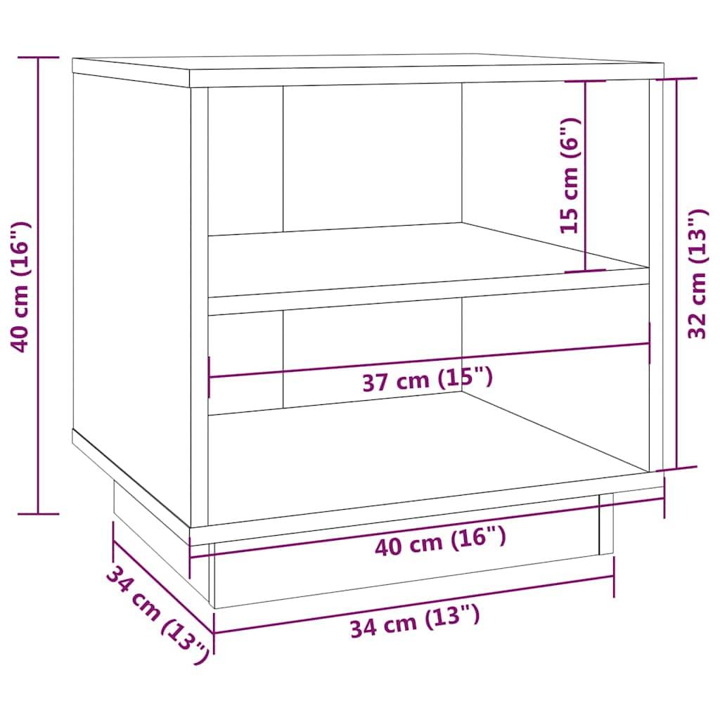 Walplus Pack of 2 Solid Pine Wood Bedside Cabinet - Brown - 40 x 34 x 40 cm - Image 9