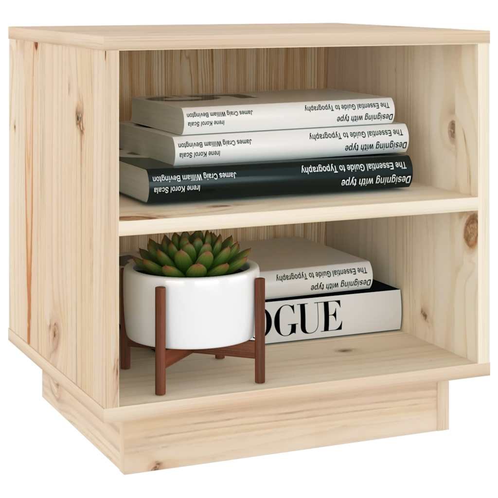 Walplus Pack of 2 Solid Pine Wood Bedside Cabinet - Brown - 40 x 34 x 40 cm - Image 5