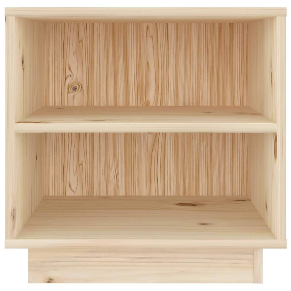Walplus Pack of 2 Solid Pine Wood Bedside Cabinet - Brown - 40 x 34 x 40 cm - Image 6