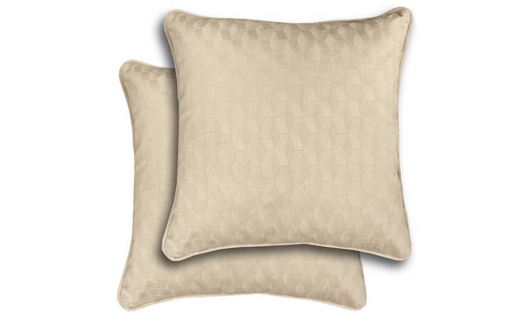 Enhanced Living Tokyo Geometric Embossed Cushion Covers - 43 x 43cm - Cream