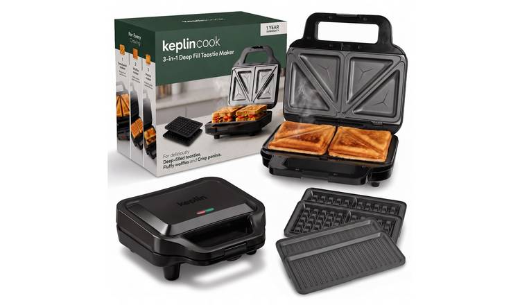 Keplin 3 in 1 Sandwich Maker - Black