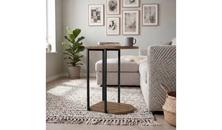 Decortie Roya Open Shelf Side Table - Dark Oak