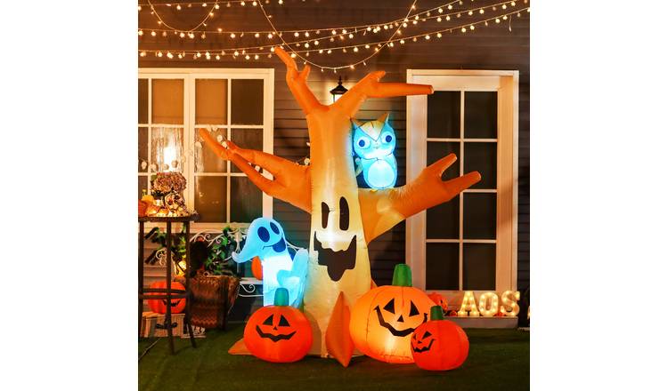 HOMCOM 8ft Halloween Ghost Tree Inflatable Decoration
