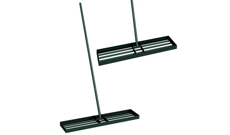 Outsunny Lawn Levelling Rake, Leveller Lute with Handle - 113 cm