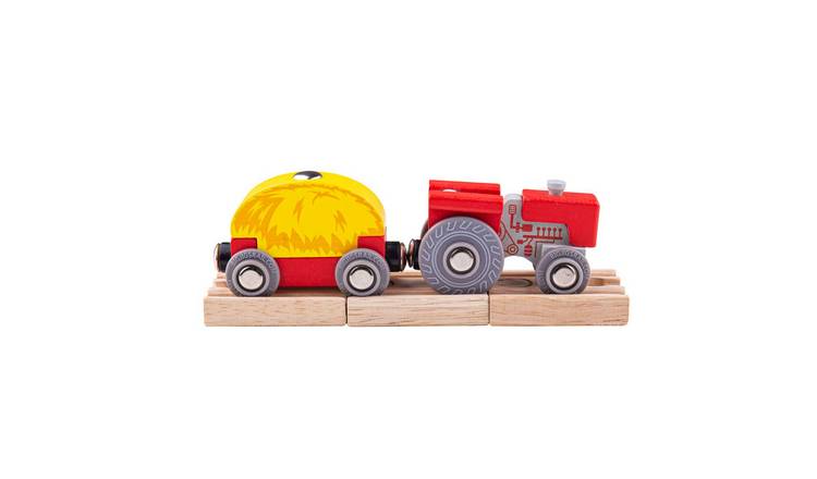 Bigjigs Rail Red Tractor and Wagon - 3 Years +