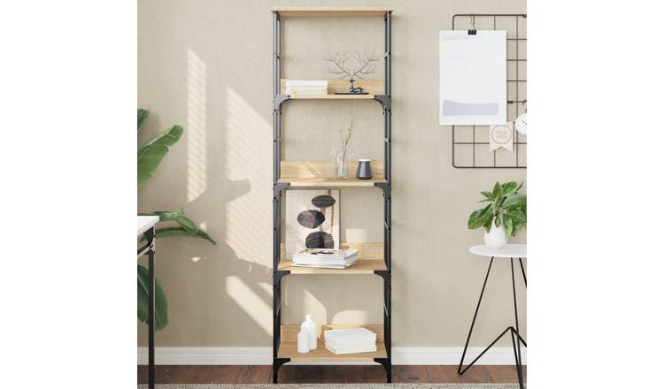 Walplus Engineered Wood Bookshelf - Light Oak - 50 x 33 x 153 cm